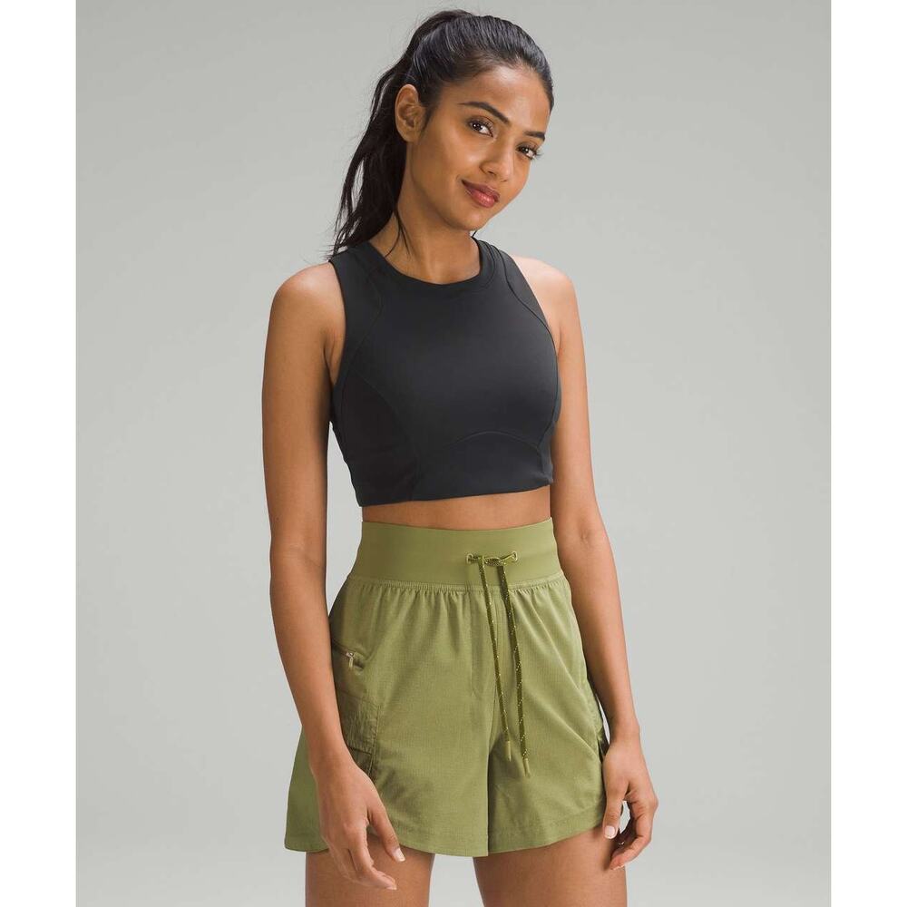 Lululemon Storage Hike Longline Bra Women's 6 B/C Black Abrasion-Resistant